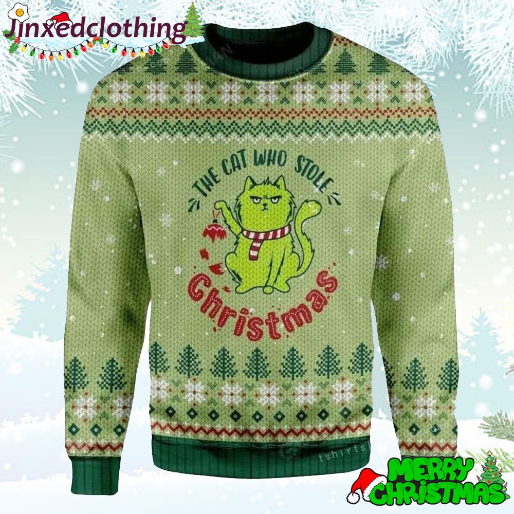 The Cat Who Stole Christmas Christmas Ugly Sweater 